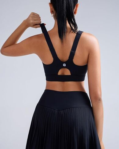الجري Girl Sports Bras for Women High Support ، أحزمة قابلة للتعديل مصبوب الكوب من صدرية رياضية عالية التأثير مع مخيط في وسادات in Kuwait