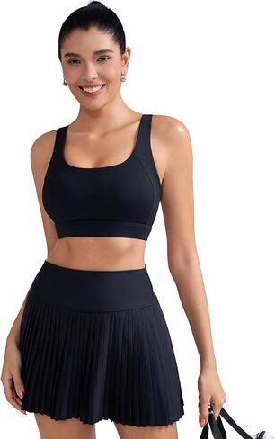 الجري Girl Sports Bras for Women High Support ، أحزمة قابلة للتعديل مصبوب الكوب من صدرية رياضية عالية التأثير مع مخيط في وسادات in Kuwait