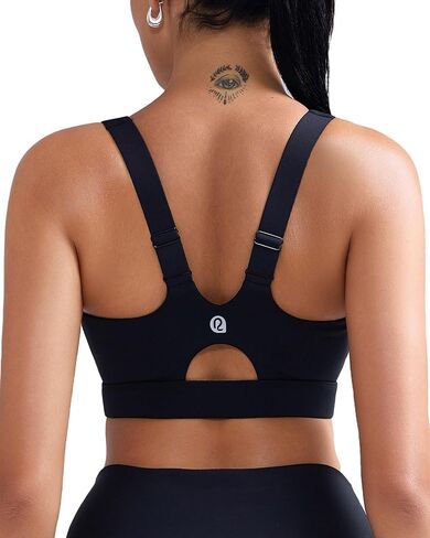 الجري Girl Sports Bras for Women High Support ، أحزمة قابلة للتعديل مصبوب الكوب من صدرية رياضية عالية التأثير مع مخيط في وسادات in Kuwait