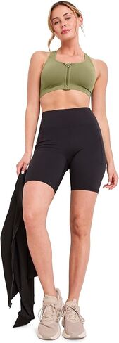 Jockey Women's Bra Seamfree Mid Impact Zip Front Sports Bra in Kuwait