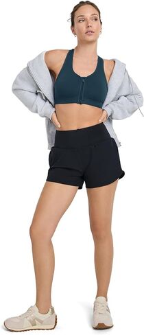 Jockey Women's Bra Seamfree Mid Impact Zip Front Sports Bra in Kuwait