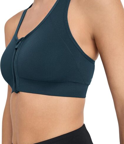 Jockey Women's Bra Seamfree Mid Impact Zip Front Sports Bra in Kuwait