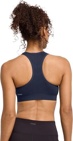 Jockey Women's Bra Seamfree Mid Impact Zip Front Sports Bra in Saudi Arabia