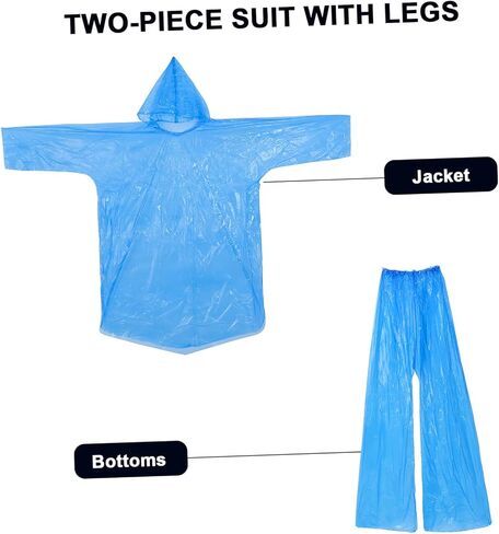 10sets Rain Coats with Hood Emergency Rain Ponchos for Camping Hiking Traveling Ultra-thick Tear-resistant Design Compact Comfortable Material in Saudi Arabia
