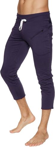4-Rth Mens 3/4 Zipper Zipper Pocket Capri Yoga Pant Made in America Modal French Terry Caliifornia Stretch Fit European in Kuwait
