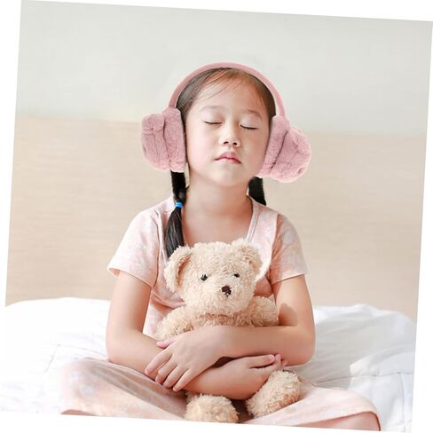 frcolor 1pc boy girl plush earmuffs cartoon panda tharers for boys and girls cute design for idevalives tkiking and more in Saudi Arabia