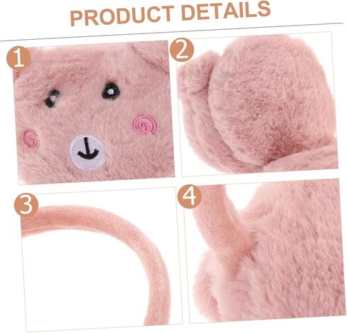 frcolor 1pc boy girl plush earmuffs cartoon panda tharers for boys and girls cute design for idevalives tkiking and more in Saudi Arabia