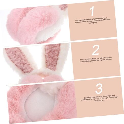 Lifekome Bunny Ears Ear Muff for Girls Cute Antiflezing Earmuff مريح لفصل الشتاء في الهواء الطلق للتصميم الفخم لتحقيق أقصى حماية in Saudi Arabia