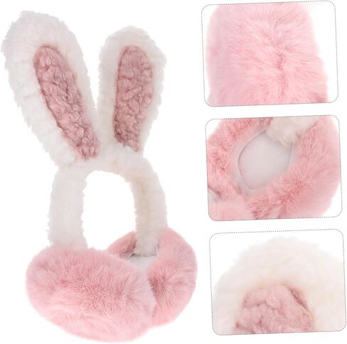 Lifekome Bunny Ears Ear Muff for Girls Cute Antiflezing Earmuff مريح لفصل الشتاء في الهواء الطلق للتصميم الفخم لتحقيق أقصى حماية in Saudi Arabia
