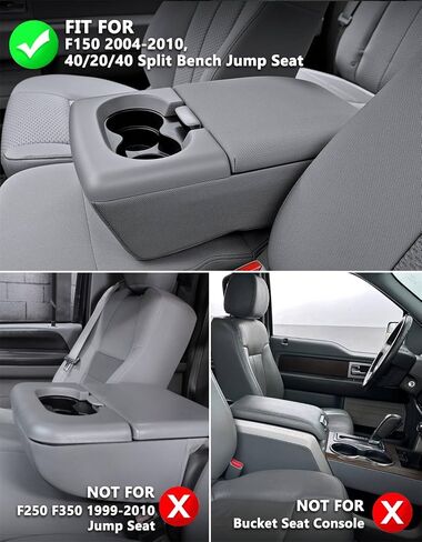 غطاء مسند الذراعين CBH Center Center لفورد F150 2004-2010 ، الملحقات الداخلية لمكانة غطاء الكونسول الوسطى ، نسيج البوليستر ، قابلة للغسل ، مضاد للقرعة ، أسود (مقعد القفز فقط) in Saudi Arabia