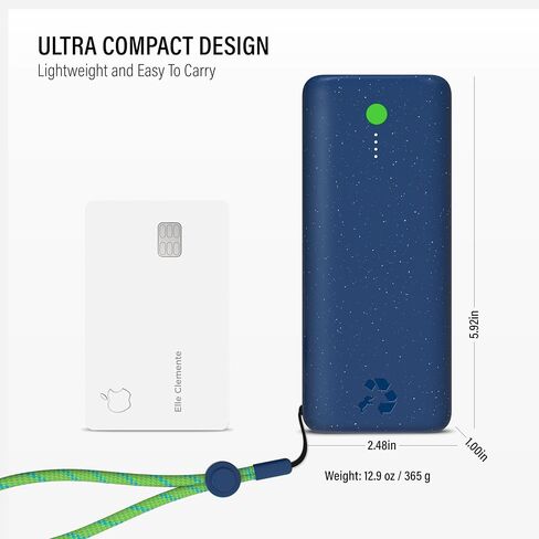 Nimble Champ Pro 20K Dual USB-C Portable Charger, 65W PD & QC 4.0. Fast Charging USB-C Power Bank Compatible with MacBook, Laptops, iPad, iPhone, Android and More (Midnight Black) in Kuwait