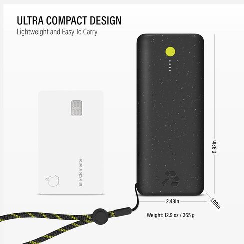 Nimble Champ Pro 20K Dual USB-C Portable Charger, 65W PD & QC 4.0. Fast Charging USB-C Power Bank Compatible with MacBook, Laptops, iPad, iPhone, Android and More (Midnight Black) in Kuwait