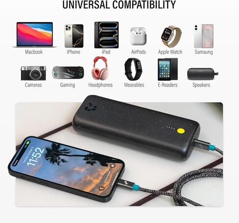 Nimble Champ Pro 20K Dual USB-C Portable Charger, 65W PD & QC 4.0. Fast Charging USB-C Power Bank Compatible with MacBook, Laptops, iPad, iPhone, Android and More (Midnight Black) in Kuwait