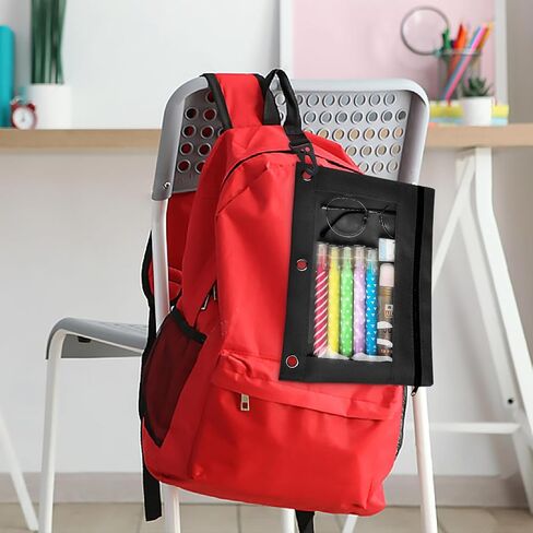 3 Ring Pencil Pouch,Bulk, 160 Packs Bulk Zipper Pencil Case in 10 Colors, Pencil Pouches with Clear Window for Storing School Office Supplies, Cloth Pencil Bag for 3 Hole Binder in Saudi Arabia