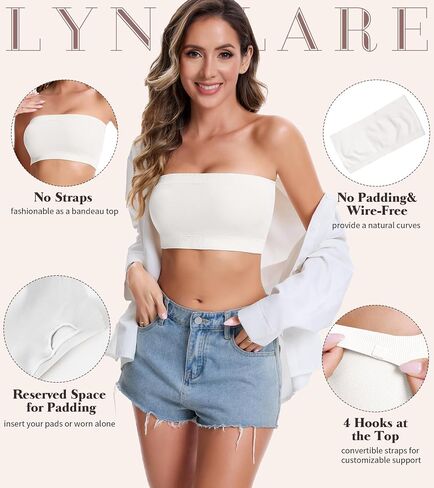 Tube Top for Women Bandeau Bra Strapless Top for Women Bralette Seamless Non-Padded in Saudi Arabia