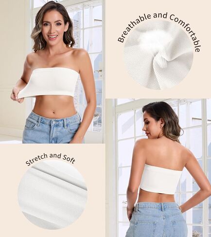 Tube Top for Women Bandeau Bra Strapless Top for Women Bralette Seamless Non-Padded in Saudi Arabia
