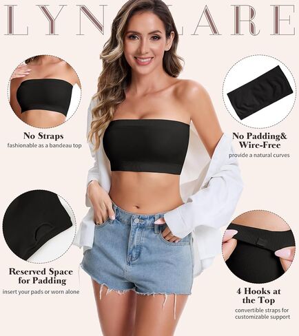 Tube Top for Women Bandeau Bra Strapless Top for Women Bralette Seamless Non-Padded in Saudi Arabia