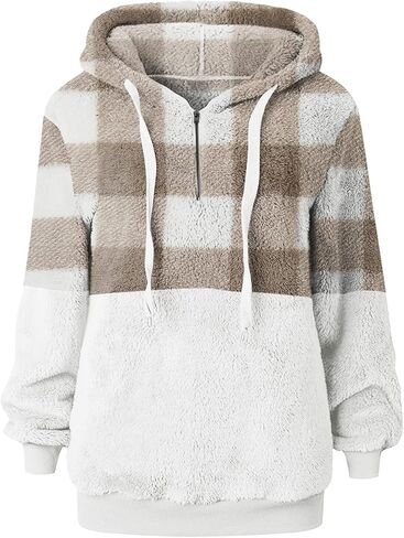 Corduroy Sherpa Jacket Women's Plaid Print Wool Wool Long Long Long Class Slover Swea Swea in Kuwait