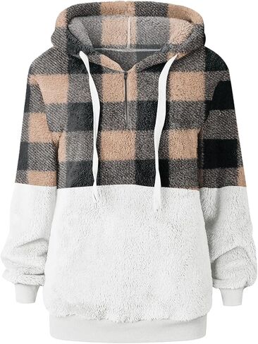 Corduroy Sherpa Jacket Women's Plaid Print Wool Wool Long Long Long Class Slover Swea Swea in Kuwait