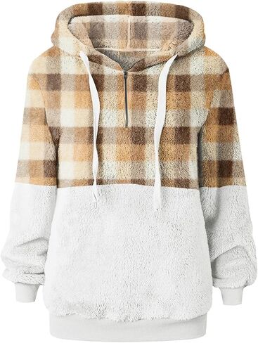 Corduroy Sherpa Jacket Women's Plaid Print Wool Wool Long Long Long Class Slover Swea Swea in Kuwait