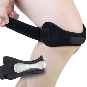 ZJchao Patella Knee Strap, 2 Packs Silicone Knee Support Pad Sports Tendon Brace Breathable Knee Pain Relief Protection Band