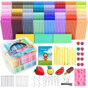 Polymer Clay 51 Colors, CiaraQ Modeling Clay for Kids, Oven Bake Clay with Sculpting Tools, Non Toxic, Ideal for Sculpture, Crafting, DIY Projects. (Assorted Colors, 0.7oz/Colors)