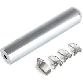 Alnicov Stainless Steel Tone Bar Guitar Lap Slide Solid Roundnose Tone bar with 3 Finger Pick + 1 Thumb Pick for Guitar Bass(Chrome)