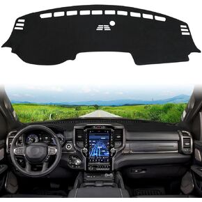 JOYTUTUS Car Dashboard Dash Cover Mat Compatible with 2019 2020 2021 2022 2023 2024 Ram 1500 New Model & Ram 2500 3500, Black Dashboard Pad Dash Cover, Non Slip Front Dash Cover