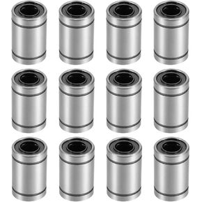 Linear Ball Bearings, LM8UU 8mm Linear Motion Bushing Double Side Rubber Sealed Rod Liner Shaft Parts for CNC Machine 3D Printer 12 Pack