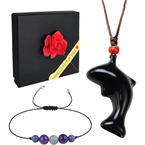 Mindful Breathing Necklace for Anxiety Stress Relief Ceramics Anxiety Breathing Necklace with Curved Mouthpiece for Sensitive Lips - Natural Calm & Deep Breathing Meditation (Blue)