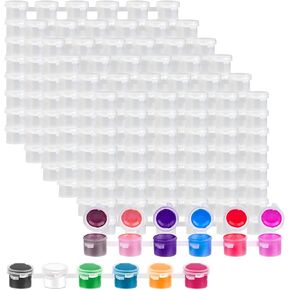120 Strips 720 Pots 3ml Empty Paint Strips Mini Paint Container Strips Cup Pots Clear Plastic Storage Containers for Classrooms, Schools, Paintings Art Festivals
