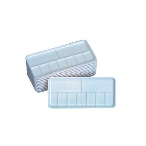 Jack Richeson Plastic 7 Well Palette Trays, 3-1/4 x 7-1/4 Inches, Pack of 12