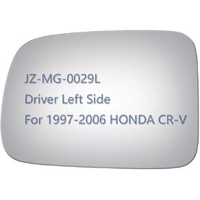 Side Mirror Glass fit for 1997-2006 HONDA CR-V, Driver Left Side View LH Replacement Rearview Flat Glass, Non Heated Including Adhesive