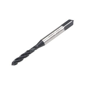 uxcell M6 x 1.0 Spiral Flute Thread Tap, Metric Machine Threading Tap HSS Nitriding Coated, Round Shank with Square End, H2 Tolerance