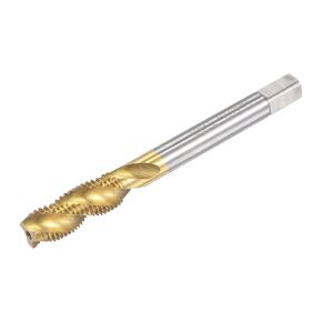 uxcell Spiral Flute Threading Tap M12 x 1.5, Metric HSS (High Speed Steel) Titanium Plated Machine Thread Screw Tap 3 Flutes Tapping Tool H2 Tolerance