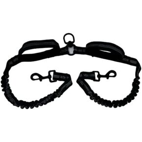 Double Dog Leash - Dog Leash Extension - Bungee Dog Leash Attachment Reflective - Hands Free Dog Leash - No Tangle - Shock Resistant Leash Extension