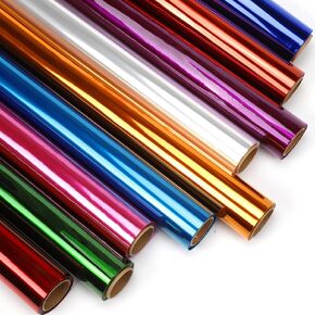 9 Colors Transparent Colored Cellophane Wrap, Cellophane Paper Roll for Gift Baskets, Treats Wrapping, DIY Arts Crafts Project Decoration(17" x 10ft x 9Rolls)