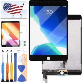 for iPad Mini 4 LCD Display Matrix Touch Glass Screen Digitizer Assembly 7.9" for iPad Mini 4 Mini4 A1538 A1550 Screen Replacement Kits with Free Tools +Screen Protector,Without Home Button (White)