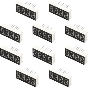 Heyiarbeit 10pcs Common Anode LED Display Digital Tube 4 Bit 7 Segment Black 12Pin with a Good Uniform Light Output