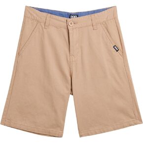 DKNY Boys' Shorts - Classic Fit Flat Front Twill Chino Shorts - Casual Summer Shorts for Boys (8-18)