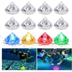 لعبة حمام السباحة المضيئة للأطفال - 12 قطعة من الماس متعدد الألوان وامض ألعاب حمام السباحة المتوهجة تحت الماء ألعاب السباحة الحسية في الليل لعبة رمي حمام السباحة للأطفال في الصيف ومستلزمات تدريب حمام السباحة والألعاب in Kuwait