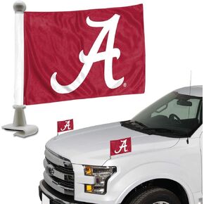 FANMATS 61892 Alabama Crimson Tide Ambassador Car Flags - 2 Pack Mini Auto Flags, 4in X 6in, Perfect for Hood or Trunk