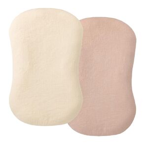 Muslin Baby Lounger Cover 2 Pack, Organic Cotton Removable Slipcover for Newborn Lounger, Soft and Breathable Infant Lounger Cover for Boys Girls, Roman Green & Leaves