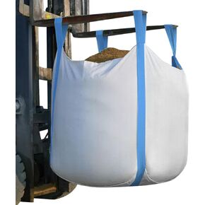2 Pack FIBC Bulk Bag, 1.5 Ton Bag, 35"L x 35"W x 43"H, 3300lbs SWL, Open Top Flat Bottom, Heavy Duty Bulk Bag for Industry Agriculture