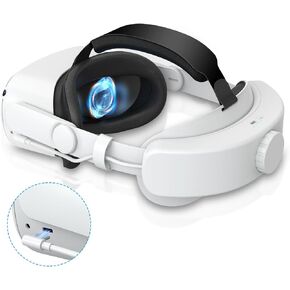 Battery Head Strap Compatible with Oculus Quest 2 Accessories, Built-in 6000mAh Battery for Meta Quest 2 Adjustable Elite Strap Replacement Accessories for Oculus/Meta Quest 2 in Kuwait