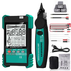 ET618 3 ID Mapping Ethernet Network Cable Tester with Length Calibration Function & Multifunctional Multimeter 2in1 Continuity Tester All in One