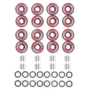 Rollerex 608ZZ ABEC-7 Skate Wheel Bearings, Spacers and Washers Kit (Skateboard, Roller Skate, Inline Skate, Roller Blade) (8 Wheel Pack (16 Bearings, 16 washers, 8 spacers))