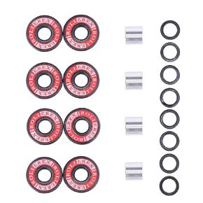 مجموعة محامل عجلات التزلج والفواصل والغسالات من Rollerex 608ZZ ABEC-7 (لوح التزلج، التزلج الدوار، التزلج المضمن، الشفرة الدوارة) (حزمة 8 عجلات (16 محامل، 16 غسالات، 8 فواصل))