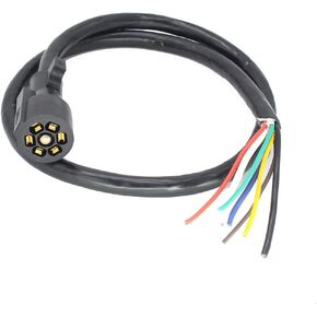 X-Haibei 7 Way Trailer Plug Inline Light Cord 4 Feet Heavy Duty 7 Pin Wiring Harness Connector (4 Foot)