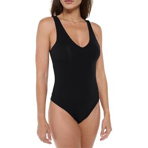 Women's Sleeveless V-Neck Tank Top Bodysuit, Sexy Casual Going Out Top Body Suit, Trendy Spring Summer 2024